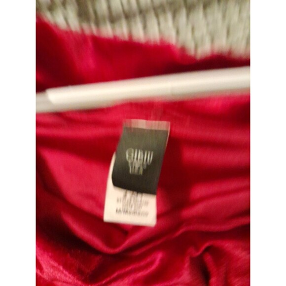 Vintage Gibiu Medium Mini Red Velvet Off Shoulder Ruffle Neck Bell Sleeve.  B48 - Picture 4 of 5